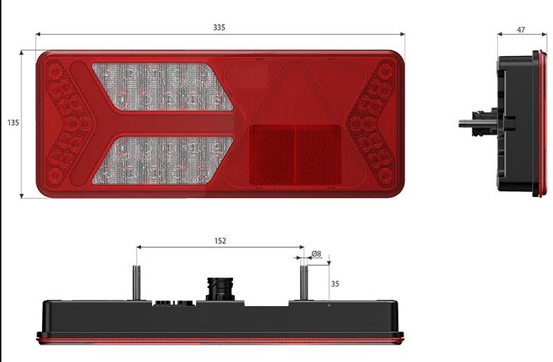 LED Heckleuchte TM11, 12/24V, re. Truck 